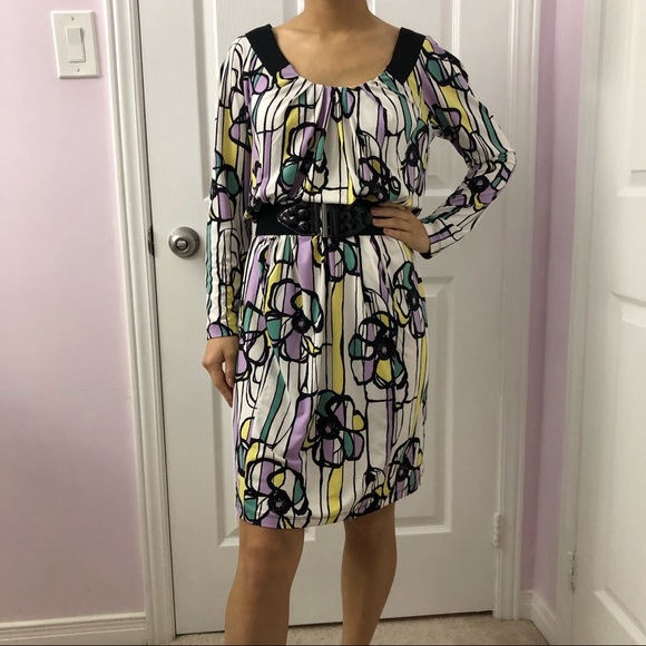 BCBGMaxAzria Purple/yellow floral dress - Picture 2 of 9